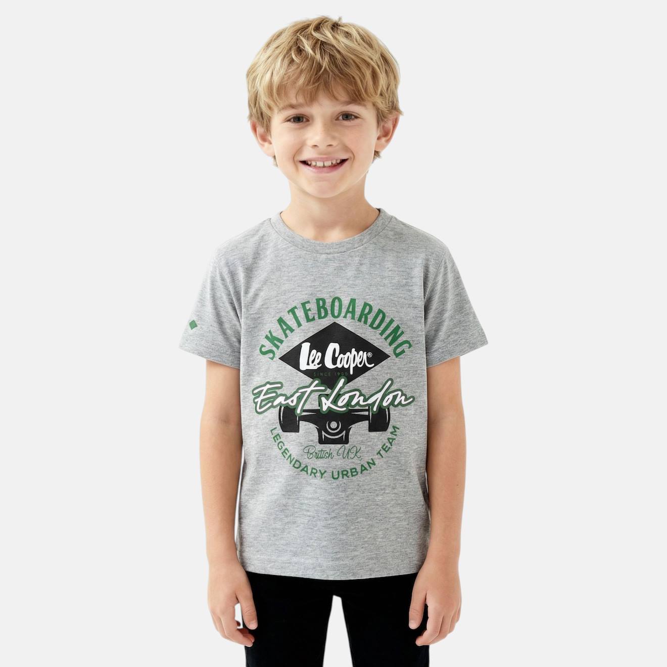 T-shirt Manches Courtes Garon Avec Imprim Gris 8 €