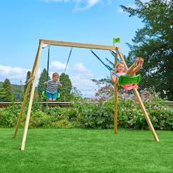 Portique 2 balançoires forest bois h200cm  - vertbaudet enfant