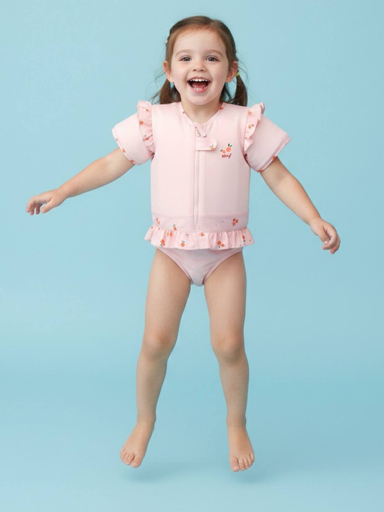 Maillot De Bain Flottant Enfant - Clemousse Orange Clémentine