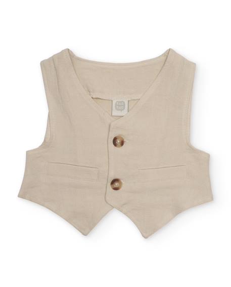 Gilet garçon en tissu uni avec fermeture à boutons  - vertbaudet enfant