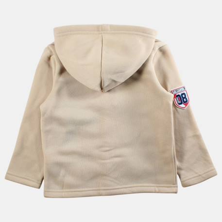 Veste sweat à capuche boutonnée garçon Ecru+Kaki+Marine 4 - vertbaudet enfant 