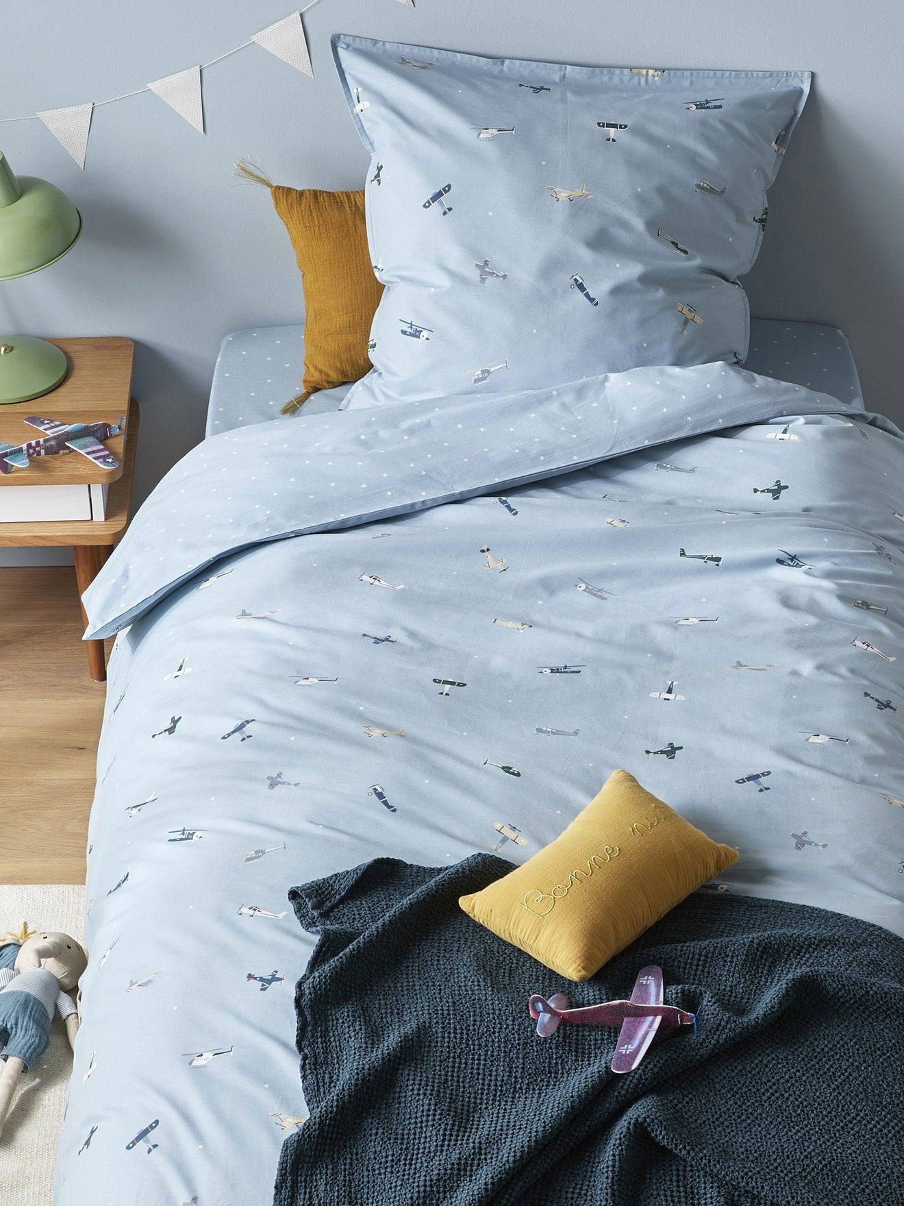 Housse De Couette Coton aviateur Bleu