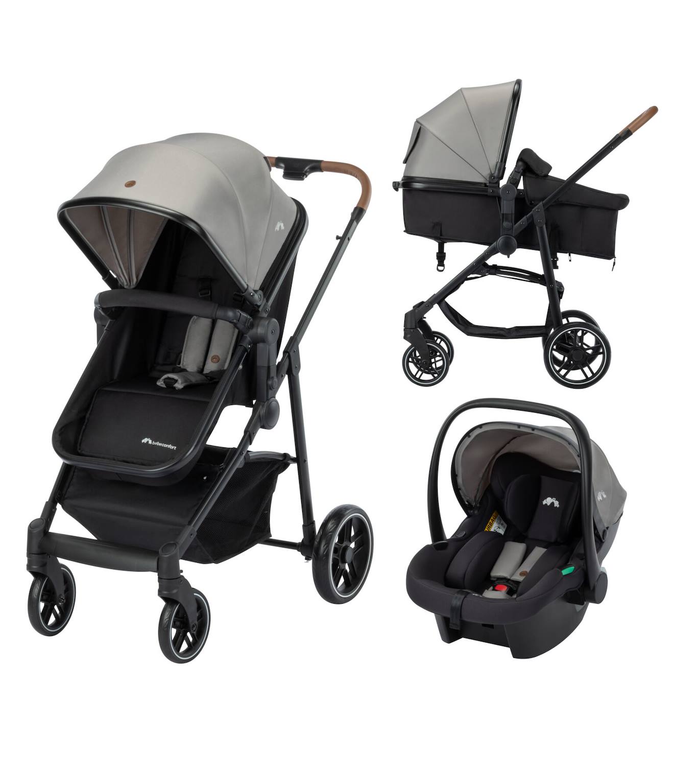 Poussette 3 En 1 I-size Avec Assise Convertible En Nacelle Et Cosi, Haze Trio Lux Tinted Gray
