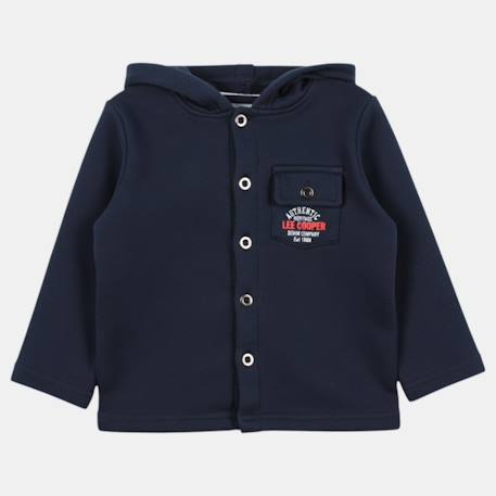 Veste sweat à capuche boutonnée garçon Ecru+Kaki+Marine 13 - vertbaudet enfant 