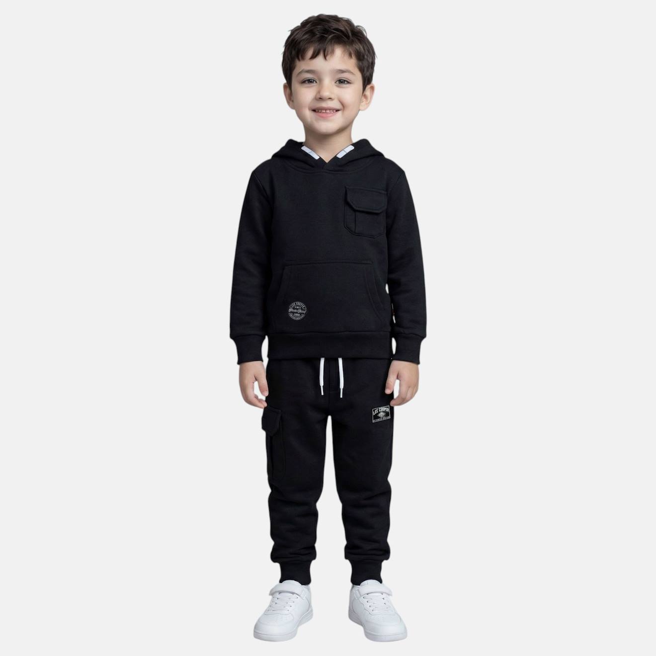 Sweat À Capuche Avec Poche Et Pantalon De Jogging Noir