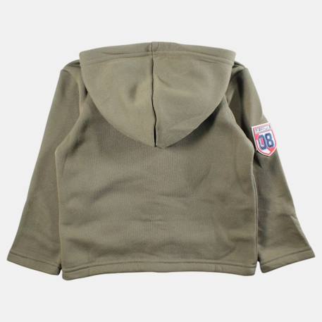 Veste sweat à capuche boutonnée garçon Ecru+Kaki+Marine 9 - vertbaudet enfant 