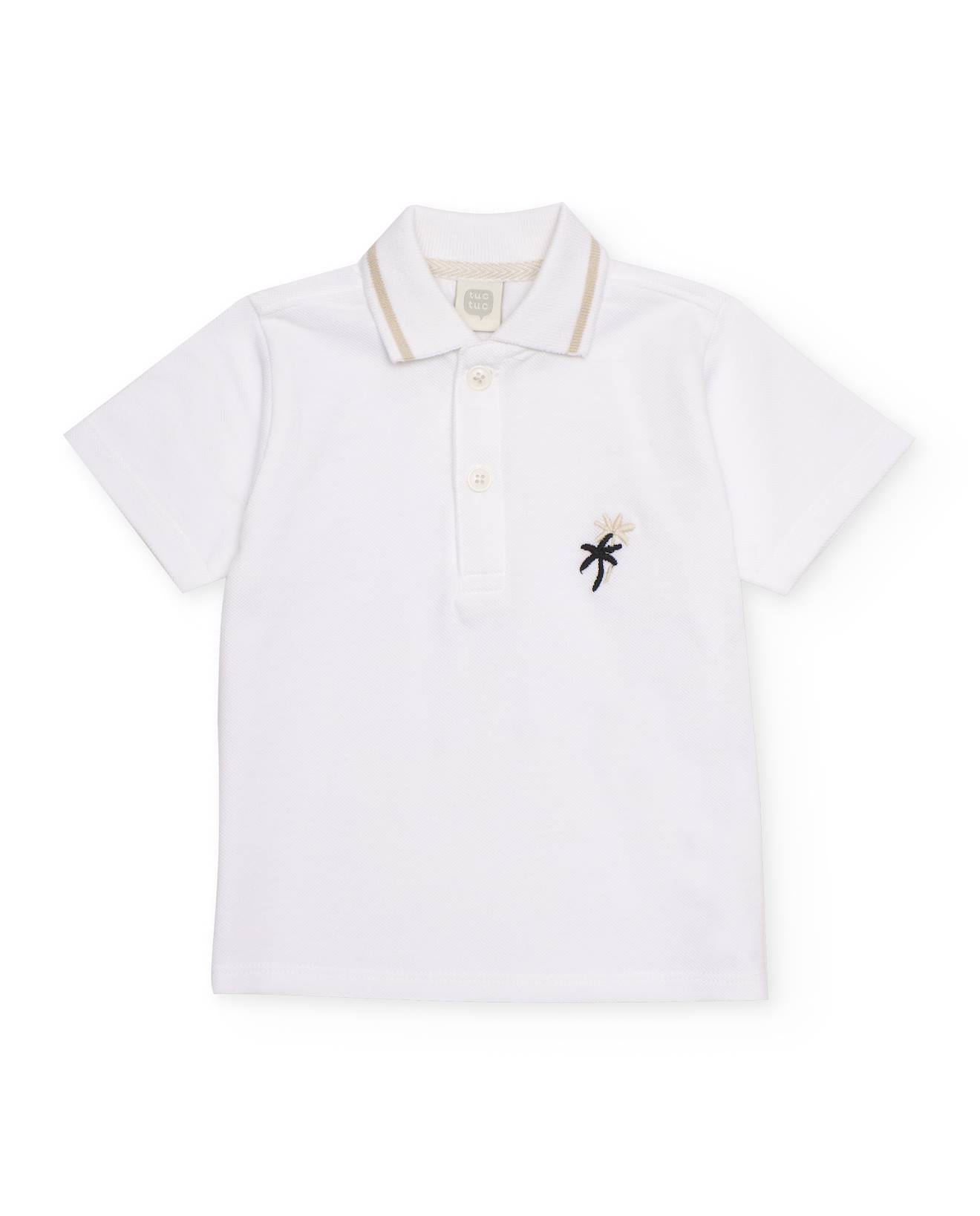 Polo Garon En Maille Avec Broderie Dcorative Blanc 13 €