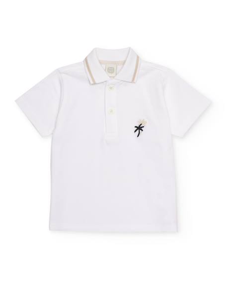 Polo garçon en maille avec broderie décorative  - vertbaudet enfant
