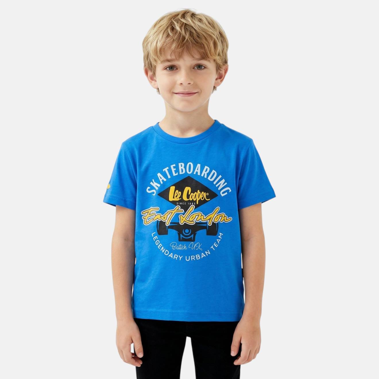 T-shirt Manches Courtes Garçon Avec Imprimé Bleu