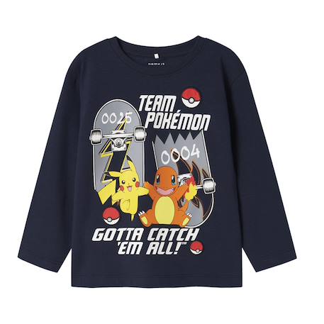 Garçon-T-shirt manches longues marine garçon pokemon