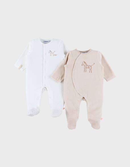 Noukie's - Lot De 2 Pyjamas Bébé Velours Beige