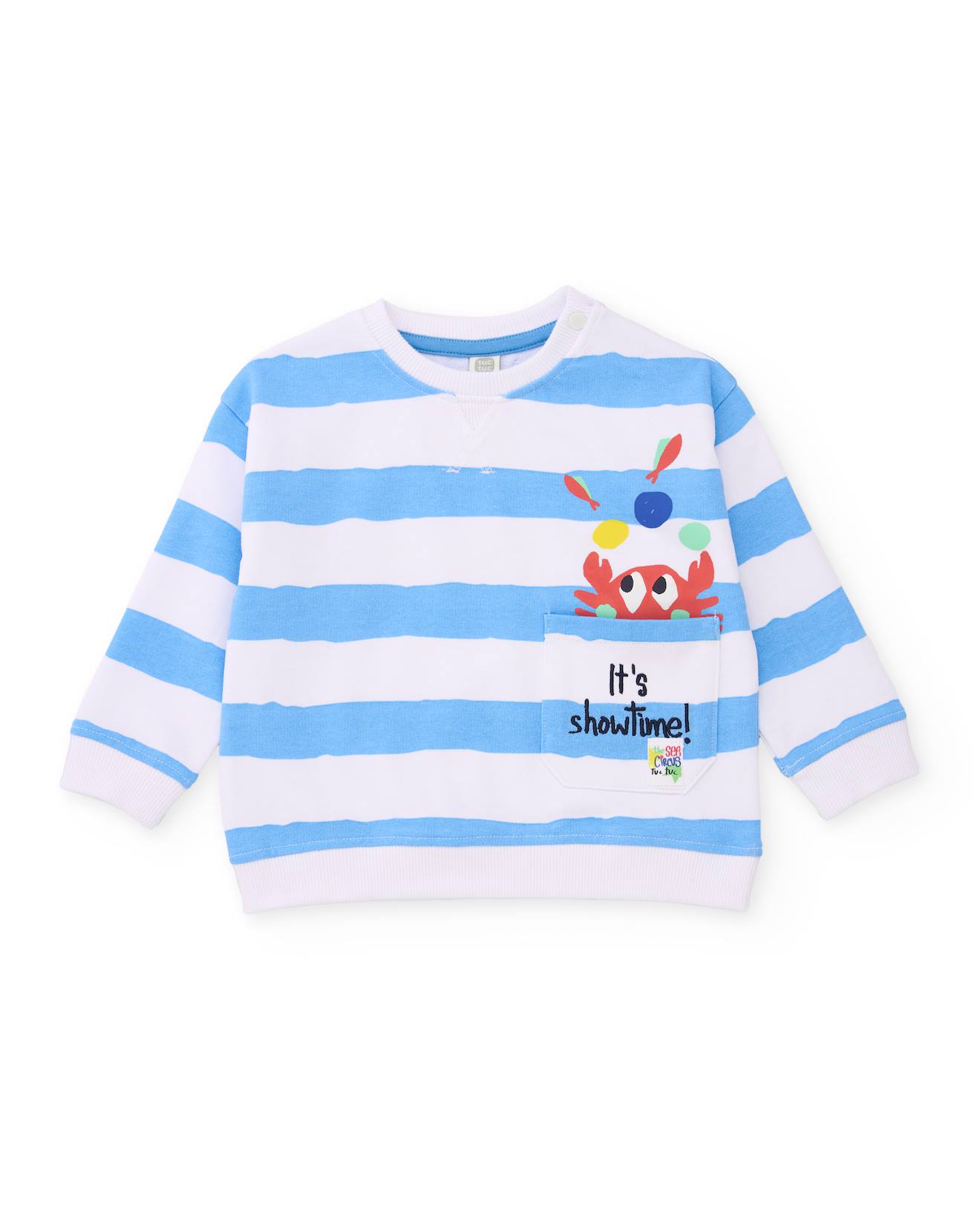 Sweat Garon En Maille Avec Imprim Ray Bleu 22 €