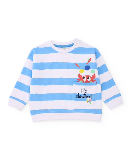 Sweat garçon en maille avec imprimé rayé  - vertbaudet enfant