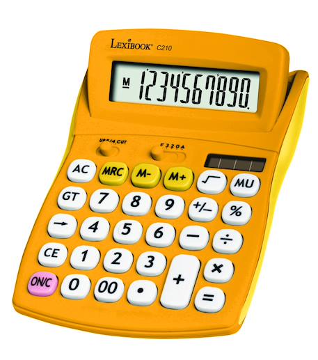 Fille-Calculatrice de bureau jaune 10 chiffres avec écran à angle ajustable