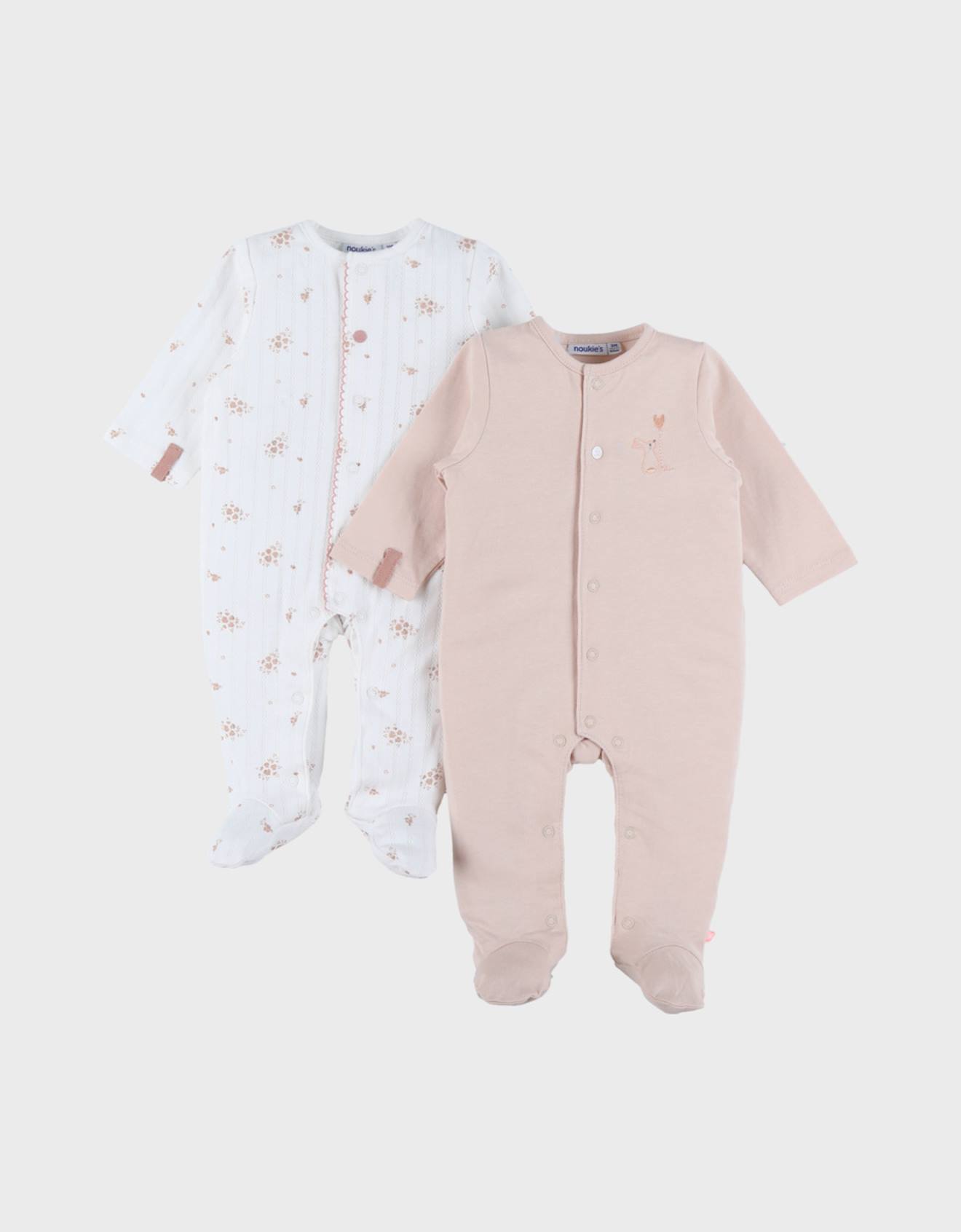 Lot De 2 Pyjamas Bébé Coton Rose