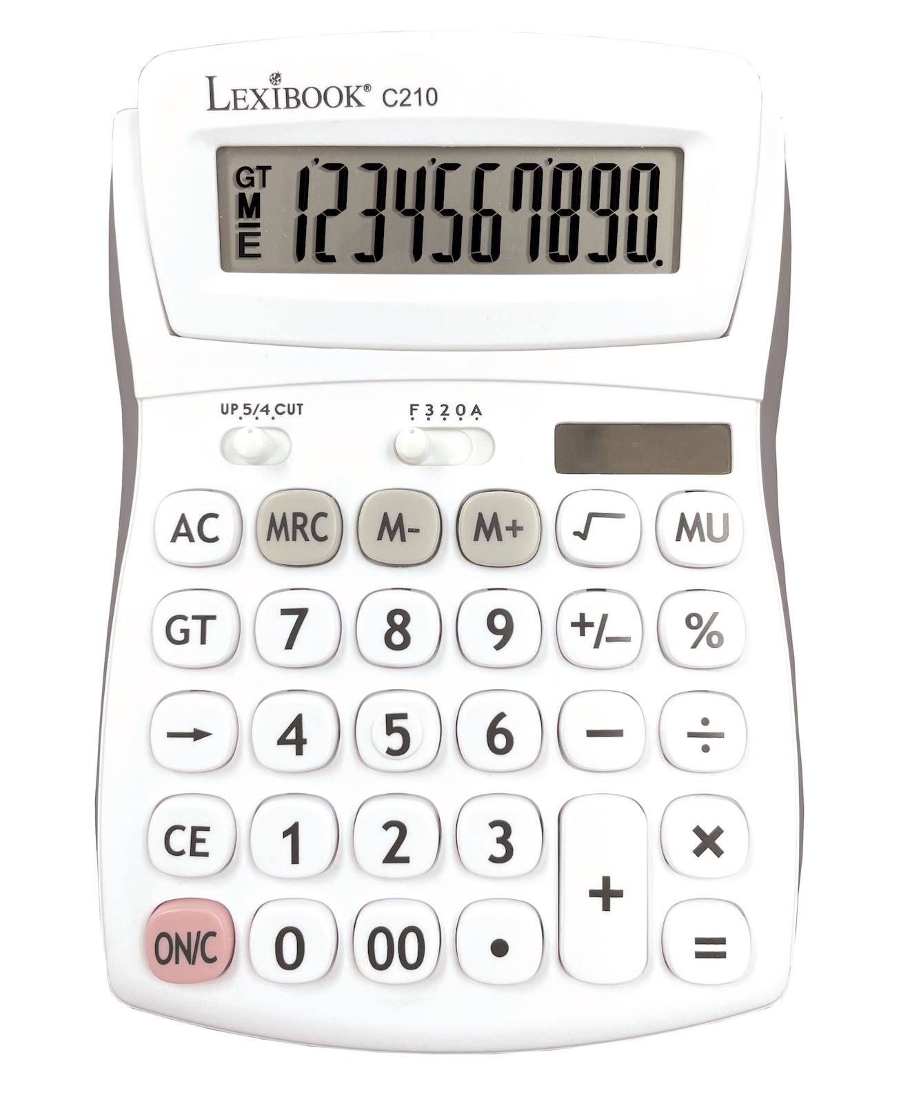 Calculatrice De Bureau 10 Chiffres Avec Écran À Angle Ajustable Blanc