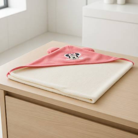 Cape de bain minnie coton et polyester  - vertbaudet enfant