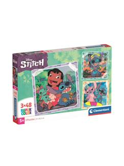 Jouet-Puzzle disney stitch 3x48 pièces – jeu éducatif enfant