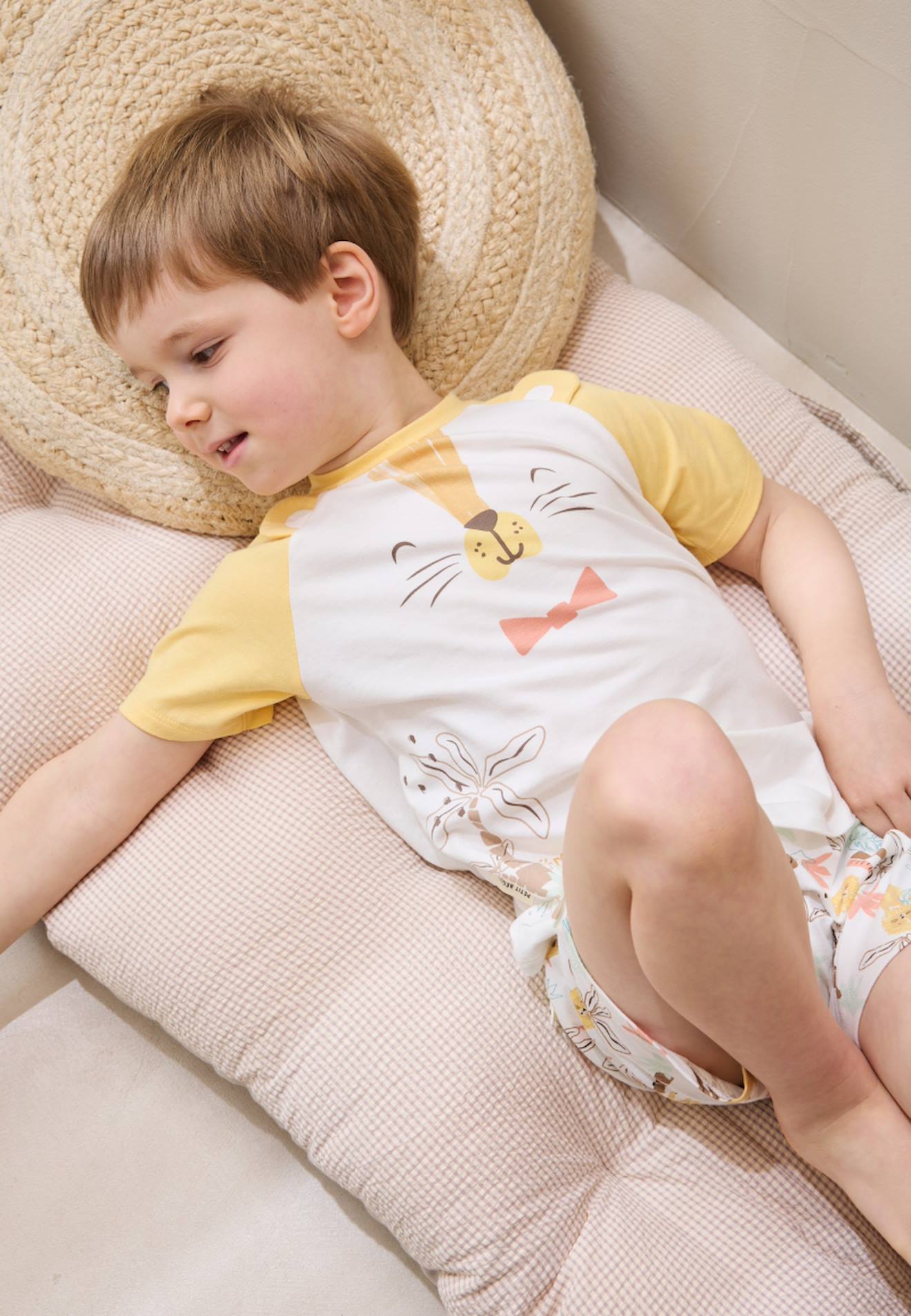 Pyjama Short Enfant 2 Pièces Auguste Jaune