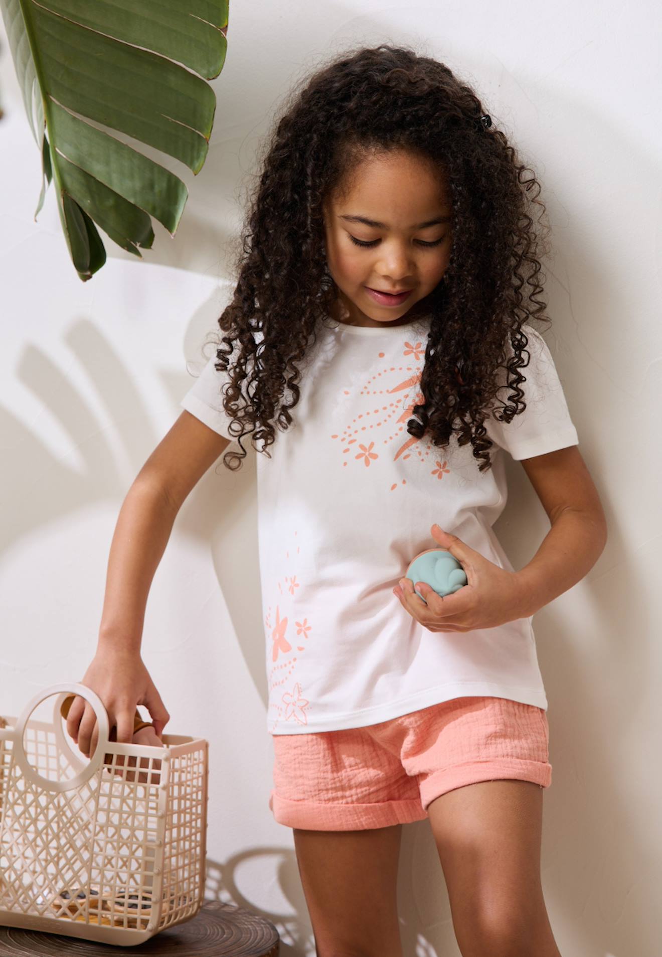 T-shirt Enfant Manches Courtes Anaelle Ecru T-shirt Enfant Manches Courtes Anaelle Ecru