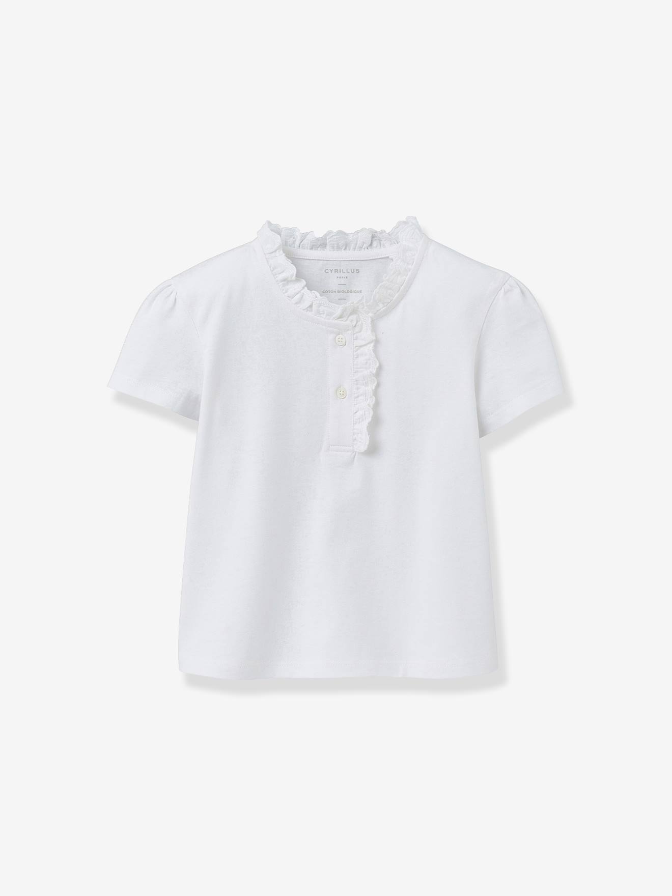 T-shirt À Volant Fille Blanc