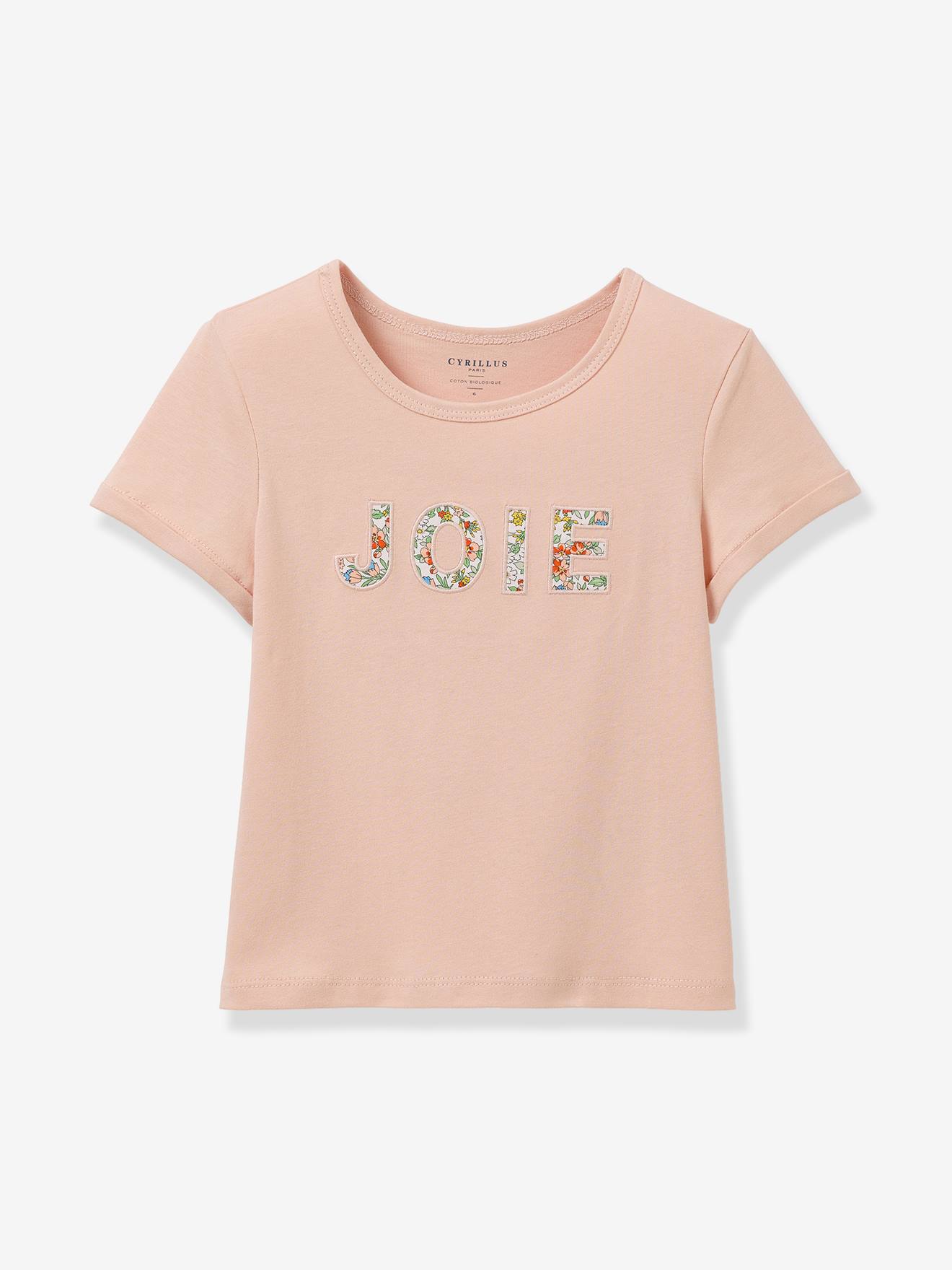 Tee Shirt Fille Motif Joie Vert Clair