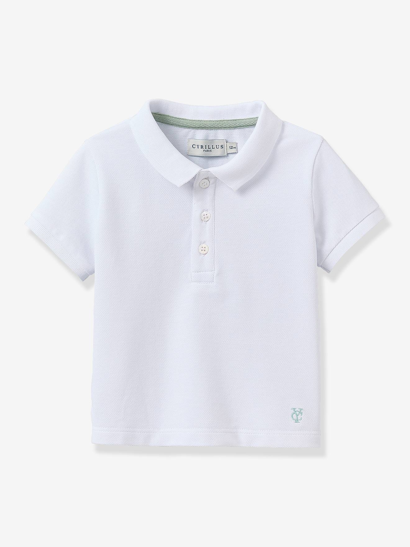 Polo Piqué Uni Bébé Blanc