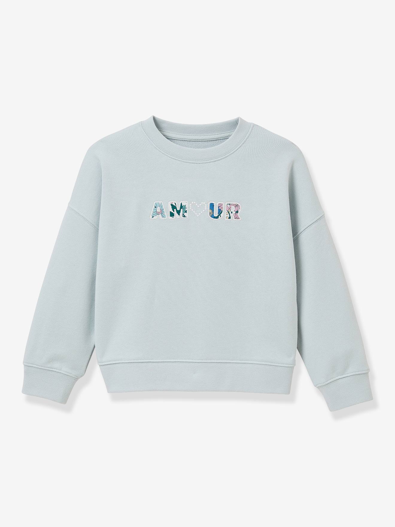 Sweat fille Amour bleu clair 28 €