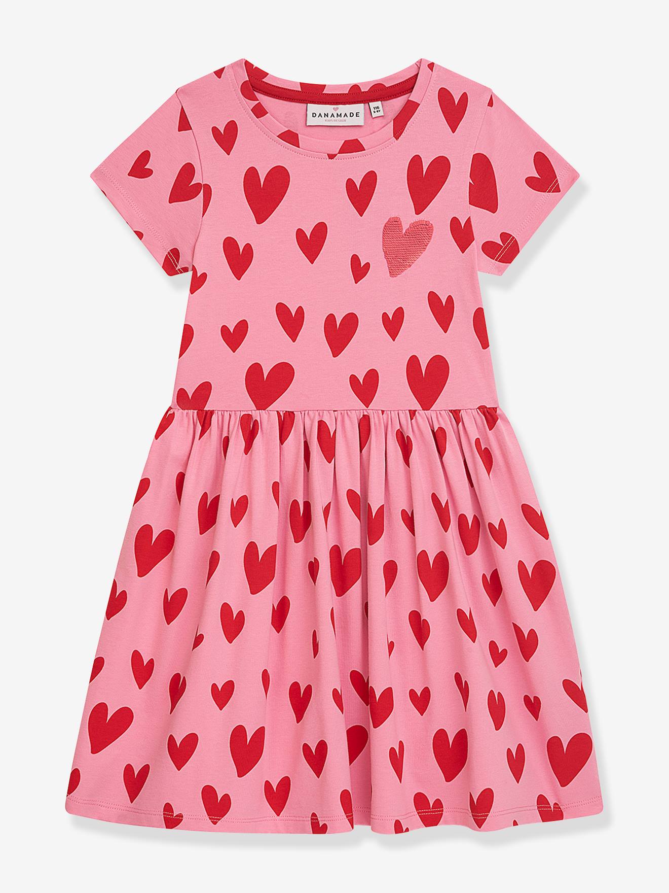Robe en jersey imprim curs et sequins fille DANAMADE rose drage 30$