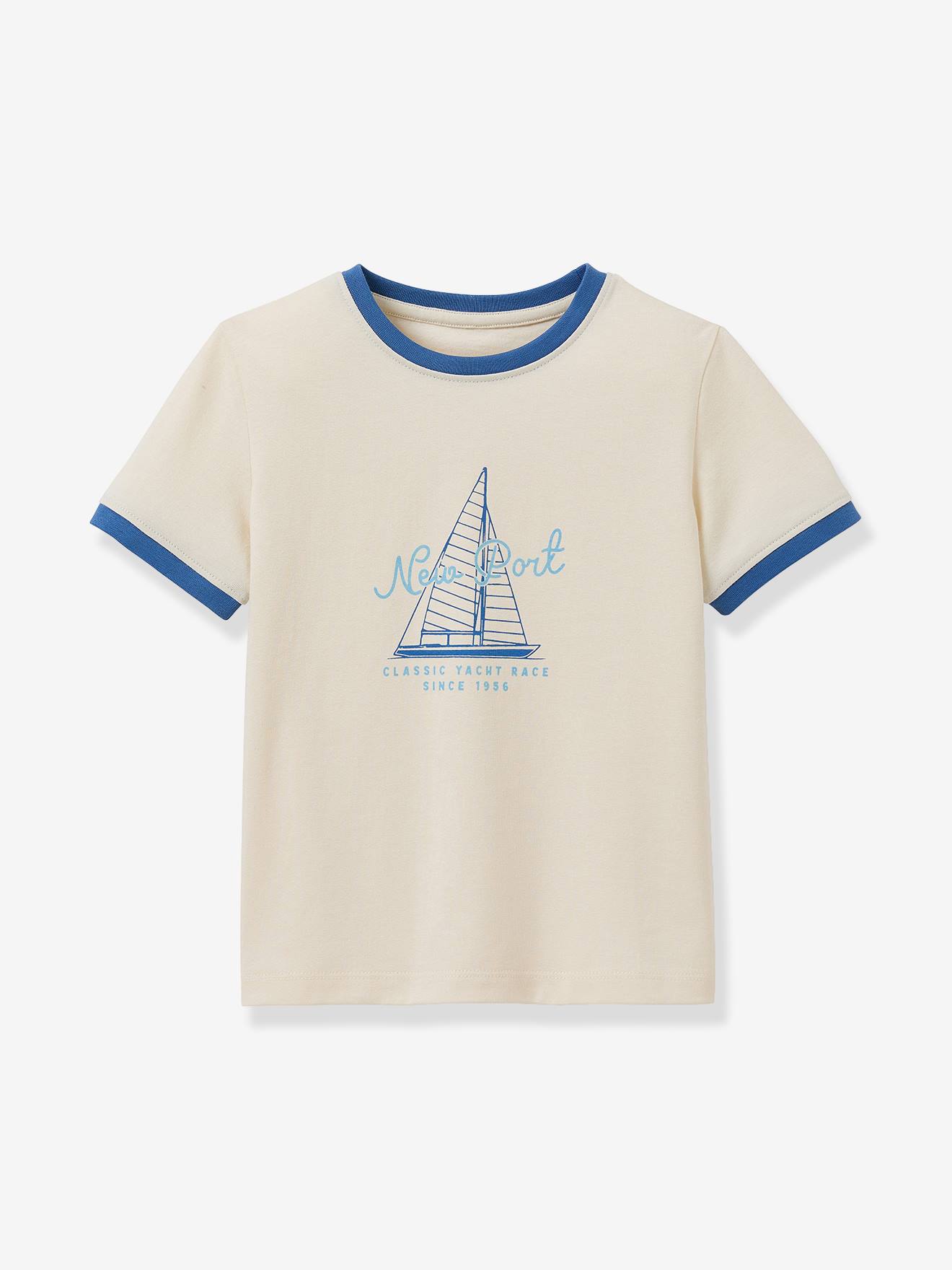 Tee-shirt À Col Contrasté Garçon Écru