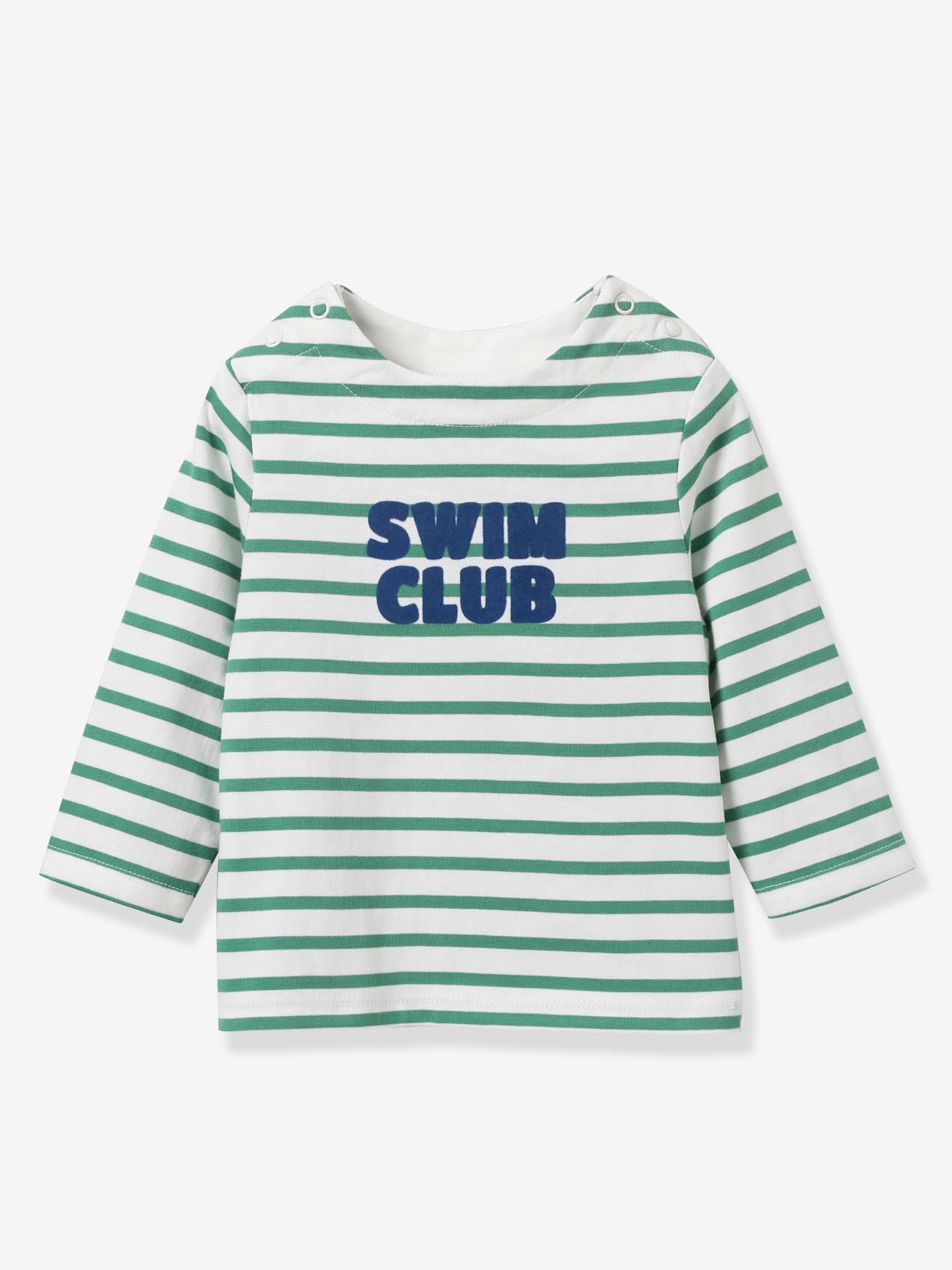 Tee shirt bébé rayé manches longues vert