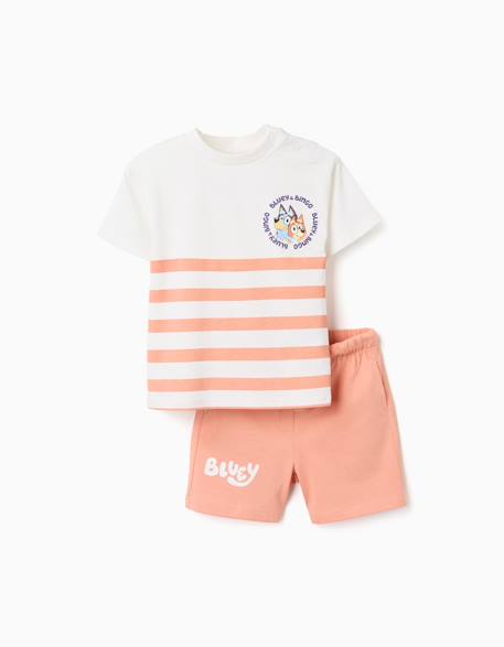 Bébé-T-shirt en coton + short avec bluey