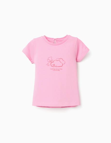 Bébé-T-shirt en coton avec imprimé be curious