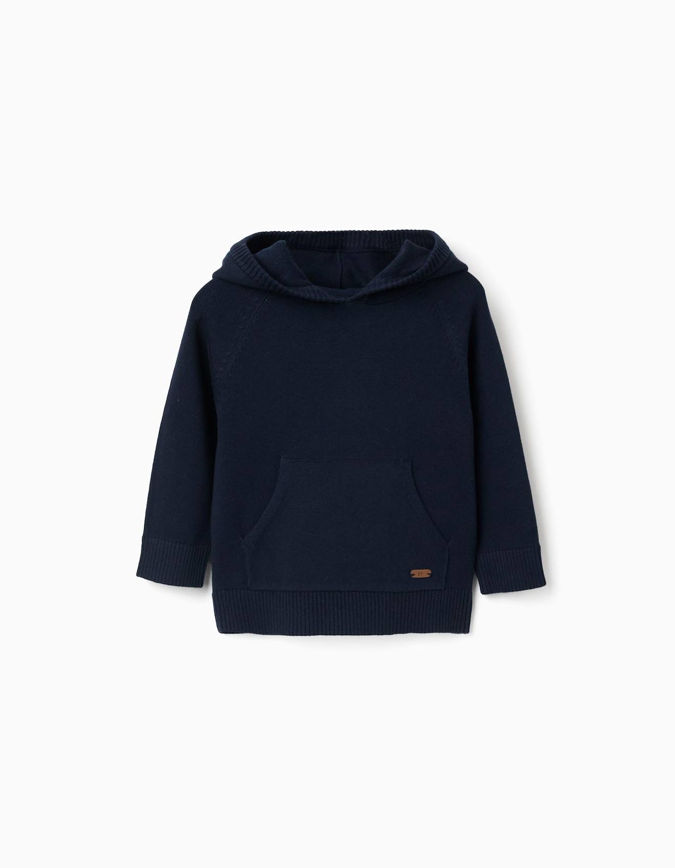 Pull En Maille Avec Capuche Bs Bleu 17$