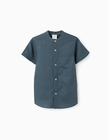 Chemise à manches courtes en lin et coton avec poche  - vertbaudet enfant