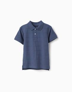 Polo en coton avec lignes en relief b&s  - vertbaudet enfant