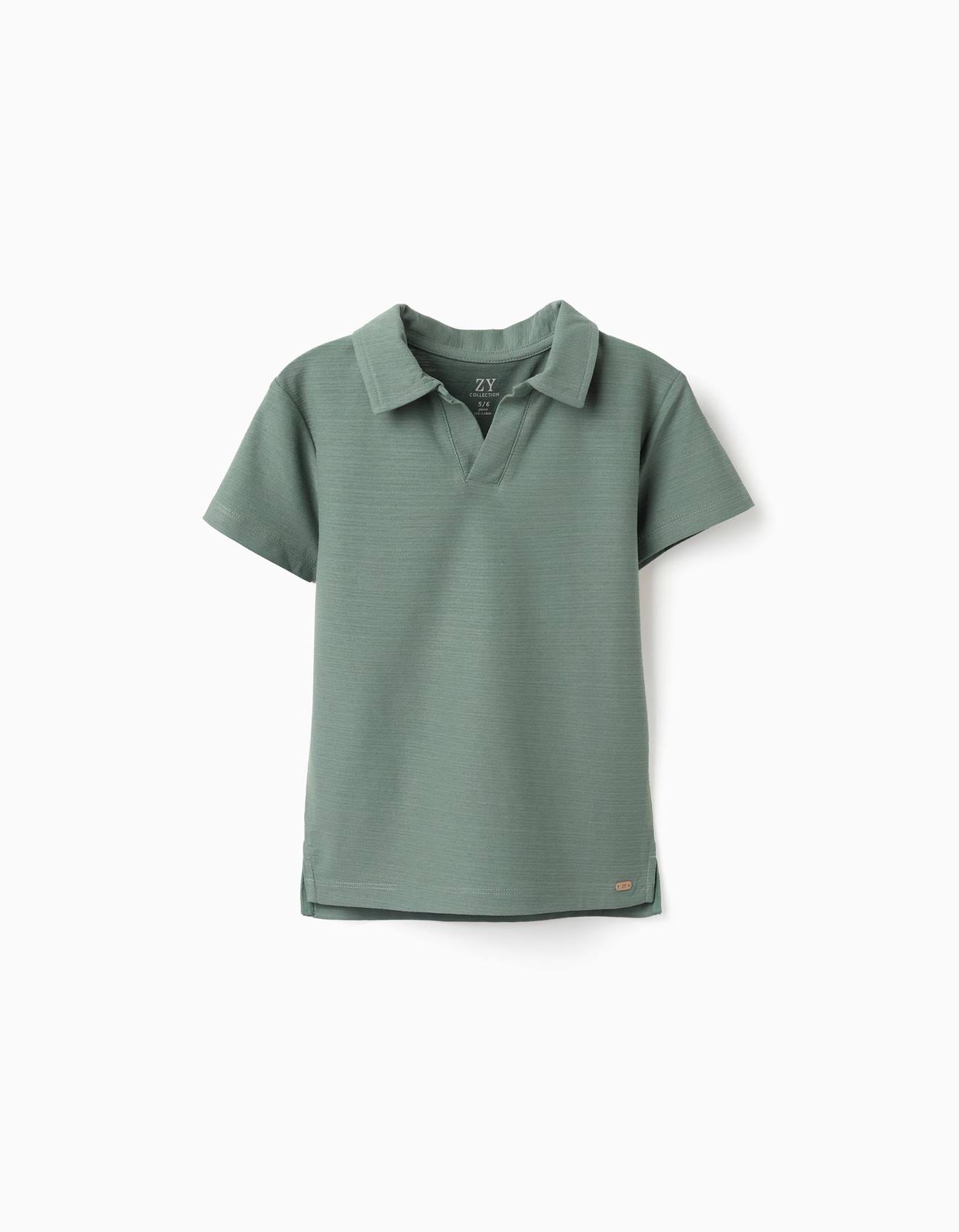 Polo En Coton Jacquard Vert Fonc 11 €