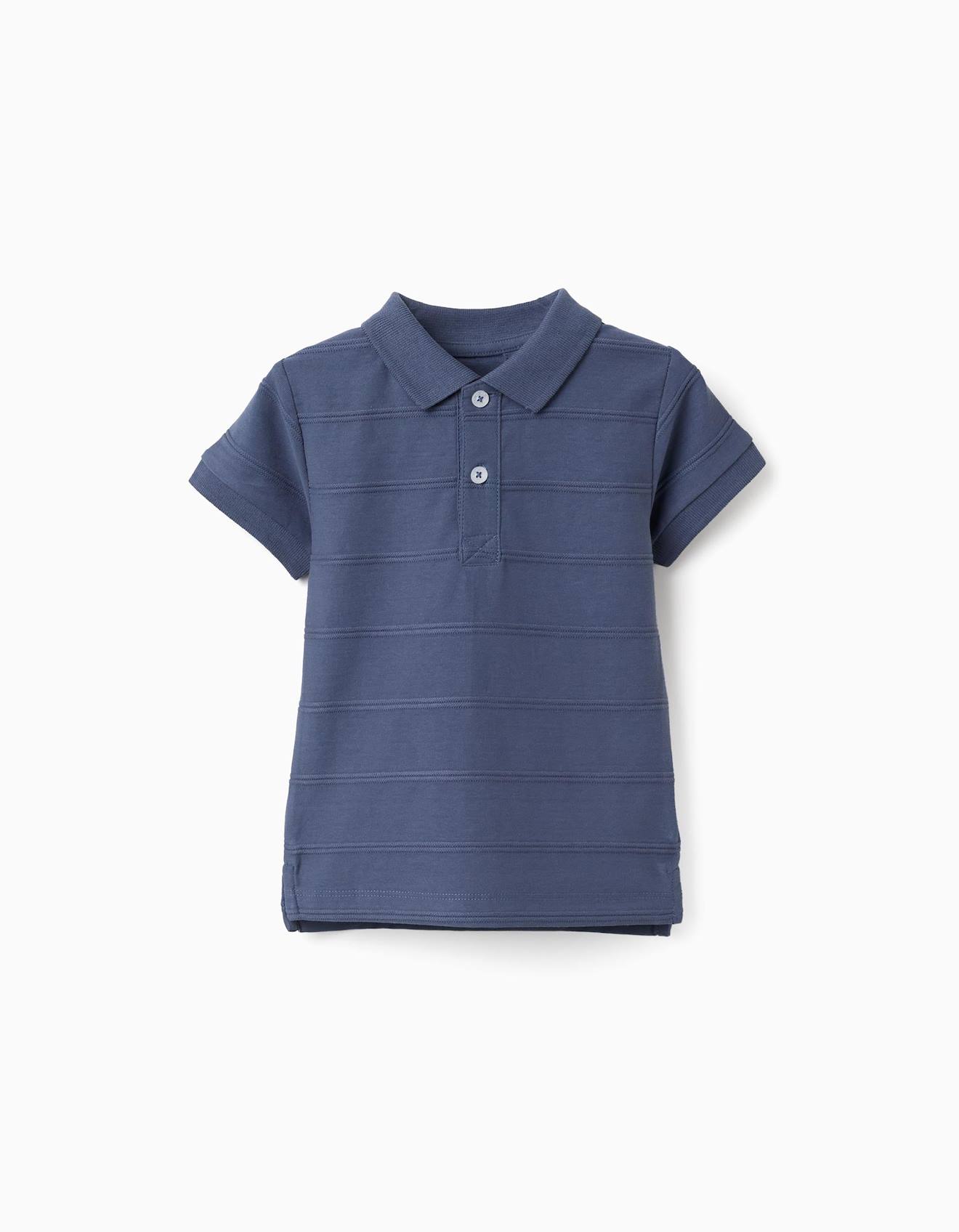 Polo En Coton Avec Lignes En Relief Bs Bleu 12 €