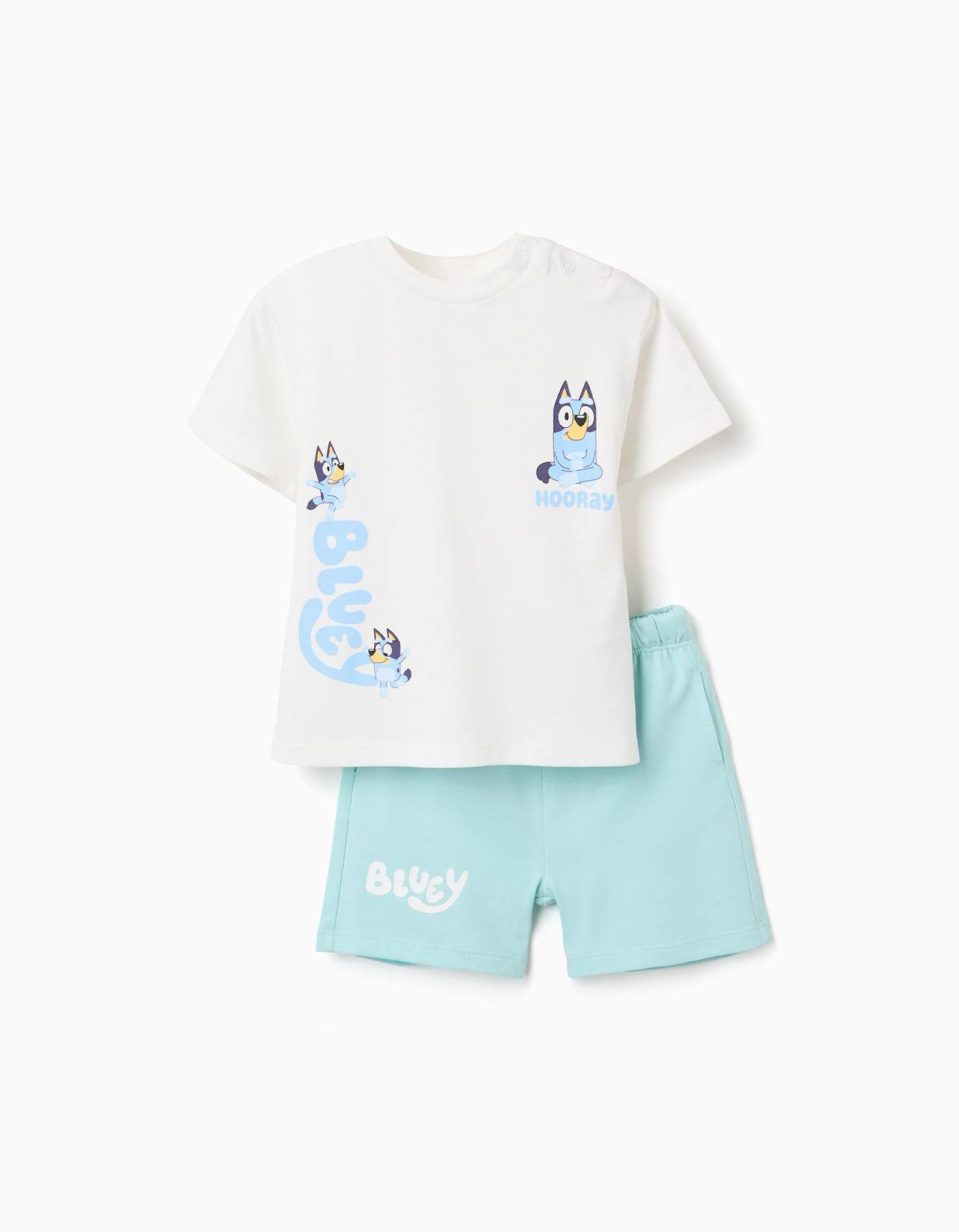 T-shirt En Coton Short Avec Bluey Bleu Clair 26 €