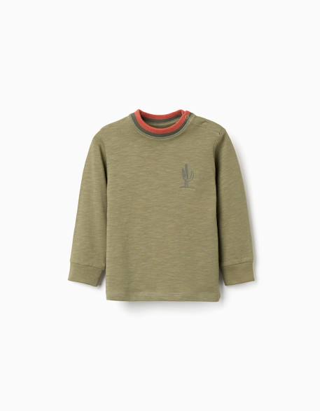 Bébé-T-shirt, sous-pull-T-shirt en coton à broderie cactus garden