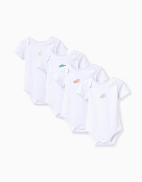 Bébé-4 bodies en coton avec tortues imprimées