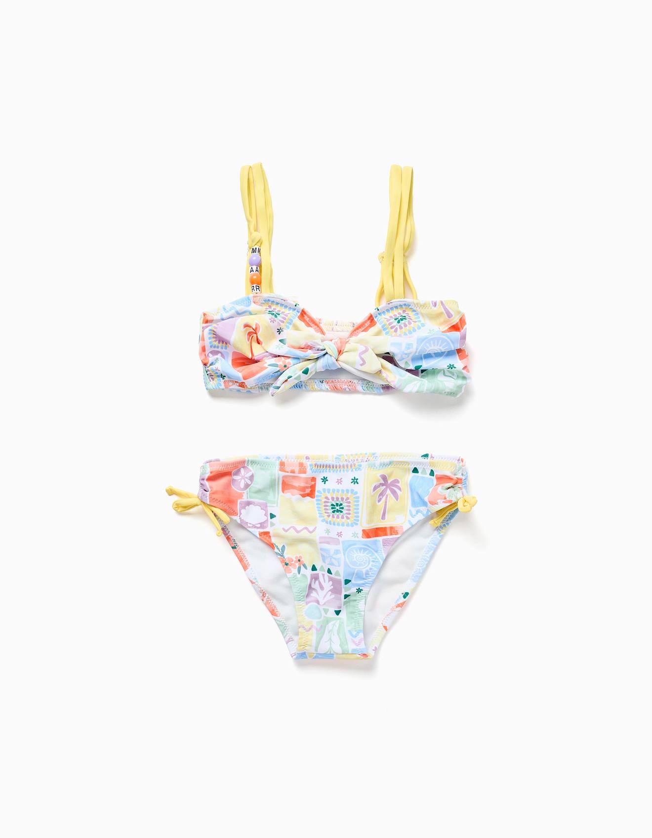 Maillot De Bain 2 Pièces Avec Imprimé Et Perles Blanc
