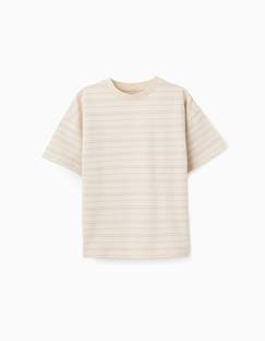 Garçon-T-shirt, polo, sous-pull-T-shirt en coton à rayures jacquard