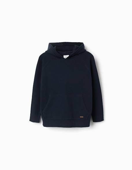 Garçon-Pull en maille avec capuche b&s