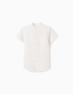 Chemise à manches courtes en lin et coton avec poche  - vertbaudet enfant