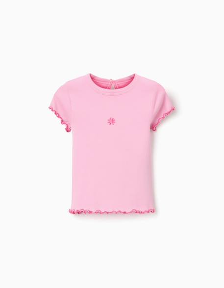 Bébé-T-shirt côtelé à extrémités ondulées