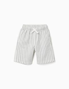 Short midi en lin rayé avec cordon de serrage  - vertbaudet enfant