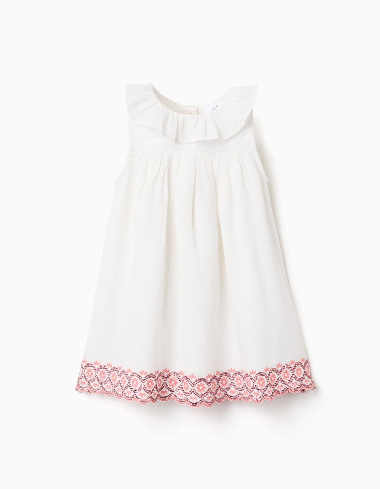 Robe En Coton Et Lin Broderie Anglaise Beige Clair 23 €