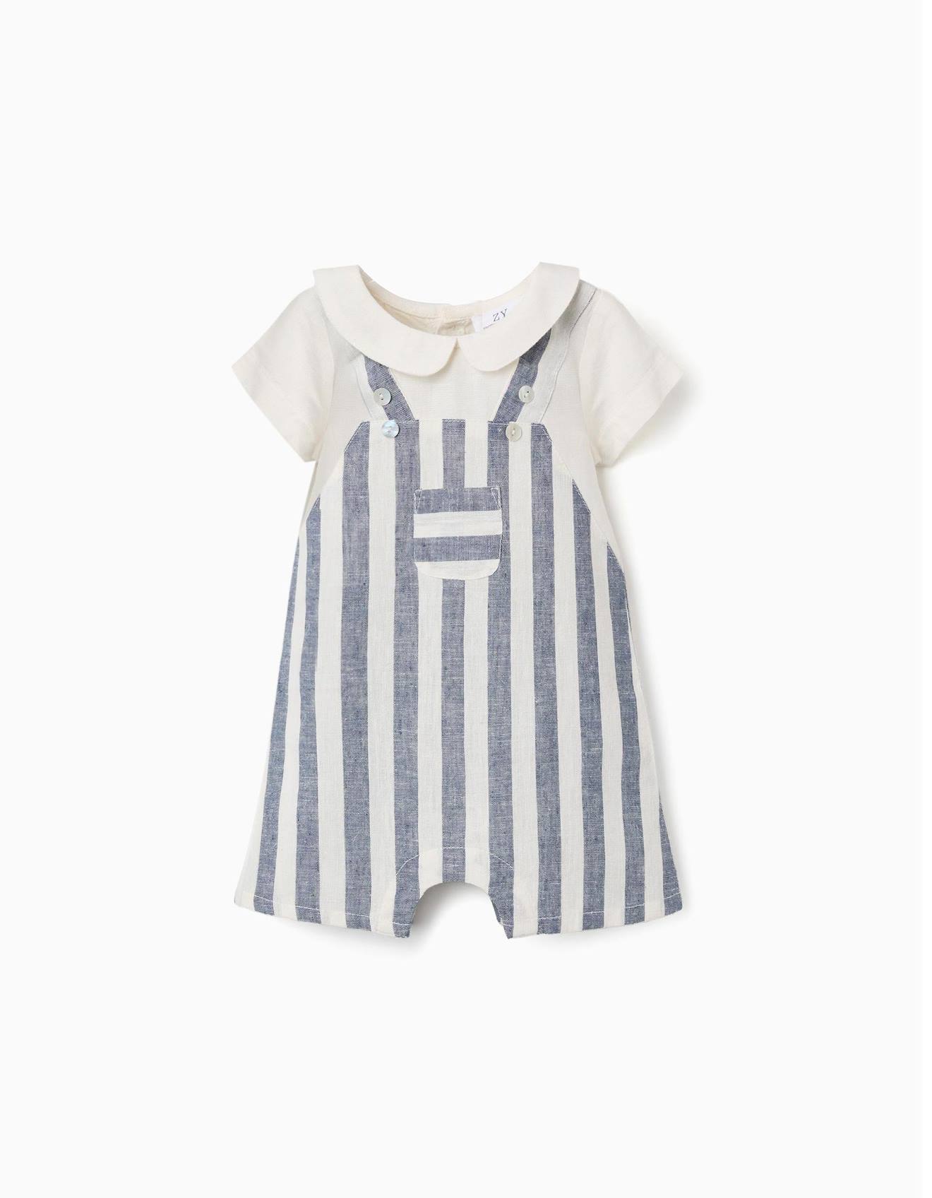 Combinaison En Lin À Rayures You&me Beige Clair