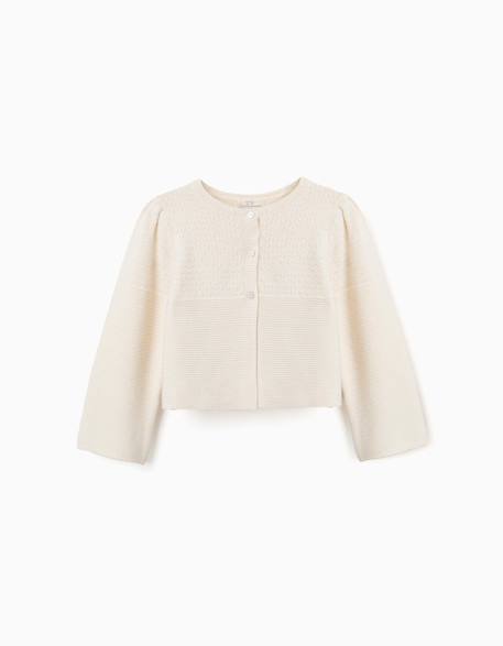 Fille-Cardigan en maille de coton à point de lien b&s